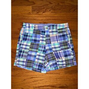 LL Bean Favorite Fit Blue Checkered‎ Shorts Size 6